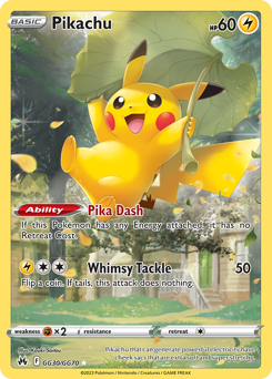 Pikachu, Crown Zenith Galarian Gallery #GG30, Pokémon TCG card
