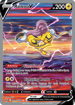 Raikou V, Crown Zenith Galarian Gallery #GG41, Pokémon TCG card