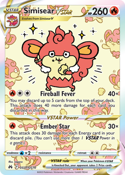 Simisear VSTAR, Crown Zenith Galarian Gallery #GG37, Pokémon TCG card