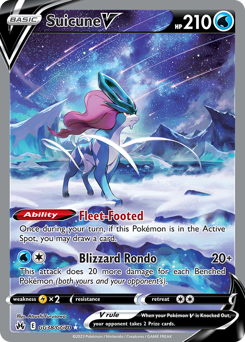 Suicune V, Crown Zenith Galarian Gallery #GG38, Pokémon TCG card