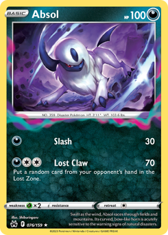 Absol, Crown Zenith #76, Pokémon TCG card