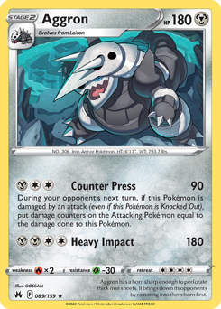 Aggron, Crown Zenith #89, Pokémon TCG card