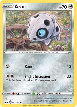 Aron, Crown Zenith #87, Pokémon TCG card