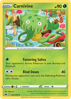 Carnivine, Crown Zenith #12, Pokémon TCG card