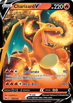 Charizard V, Crown Zenith #18, Pokémon TCG card