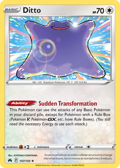 Ditto, Crown Zenith #107, Pokémon TCG card