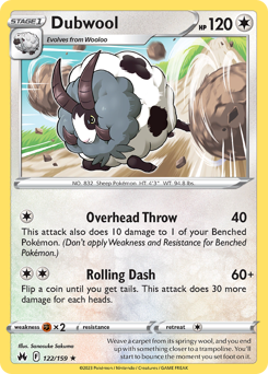 Dubwool, Crown Zenith #122, Pokémon TCG card