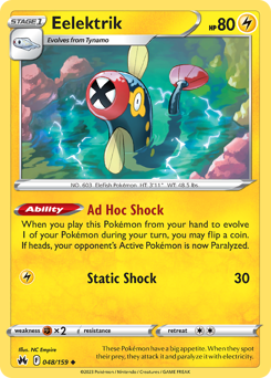 Eelektrik, Crown Zenith #48, Pokémon TCG card