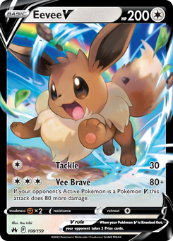 Eevee V, Crown Zenith #108, Pokémon TCG card