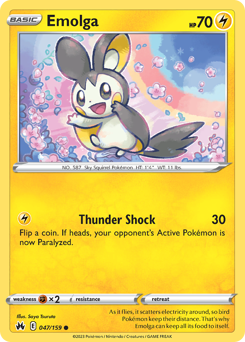 Emolga, Crown Zenith #47, Pokémon TCG card