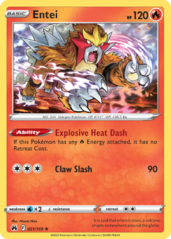 Entei, Crown Zenith #21, Pokémon TCG card