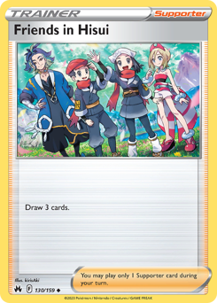Friends in Hisui, Crown Zenith #130, Pokémon TCG card