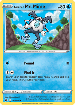 Galarian Mr. Mime, Crown Zenith #30, Pokémon TCG card