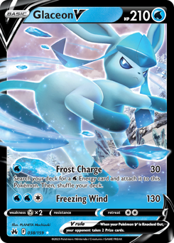Glaceon V, Crown Zenith #38, Pokémon TCG card