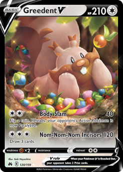 Greedent V, Crown Zenith #120, Pokémon TCG card