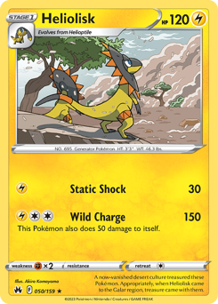 Heliolisk, Crown Zenith #50, Pokémon TCG card