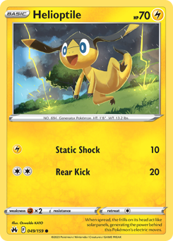 Helioptile, Crown Zenith #49, Pokémon TCG card