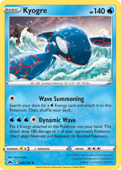 Kyogre, Crown Zenith #36, Pokémon TCG card