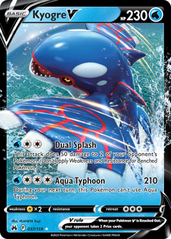 Kyogre V, Crown Zenith #37, Pokémon TCG card