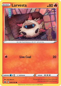 Larvesta, Crown Zenith #24, Pokémon TCG card