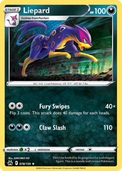 Liepard, Crown Zenith #78, Pokémon TCG card