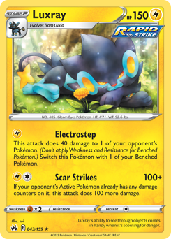 Luxray, Crown Zenith #43, Pokémon TCG card