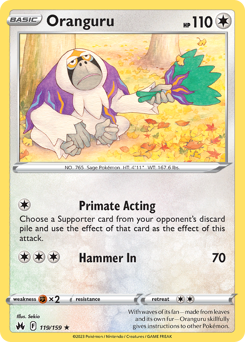 Oranguru, Crown Zenith #119, Pokémon TCG card