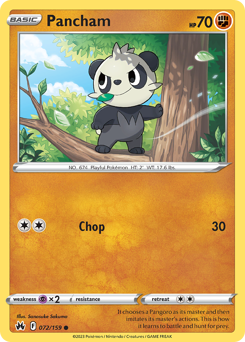 Pancham, Crown Zenith #72, Pokémon TCG card