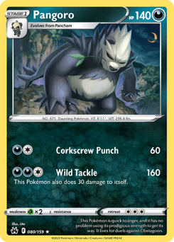 Pangoro, Crown Zenith #80, Pokémon TCG card