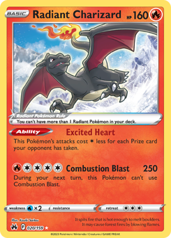 Radiant Charizard, Crown Zenith #20, Pokémon TCG card