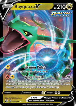 Rayquaza V, Crown Zenith #100, Pokémon TCG card