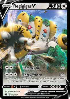 Regigigas V, Crown Zenith #113, Pokémon TCG card