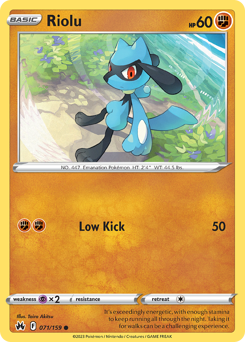 Riolu, Crown Zenith #71, Pokémon TCG card