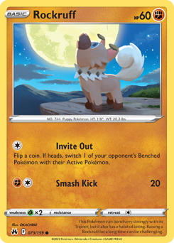 Rockruff, Crown Zenith #73, Pokémon TCG card