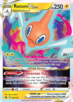 Rotom VSTAR, Crown Zenith #46, Pokémon TCG card