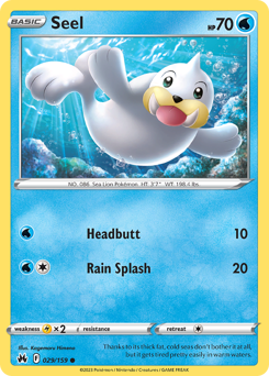 Seel, Crown Zenith #29, Pokémon TCG card