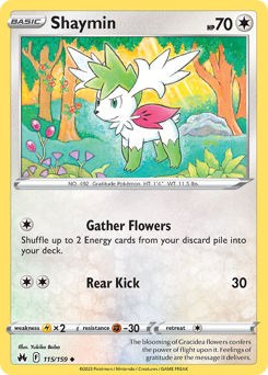 Shaymin, Crown Zenith #115, Pokémon TCG card