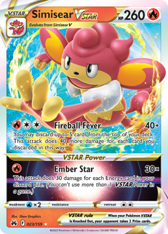 Simisear VSTAR, Crown Zenith #23, Pokémon TCG card