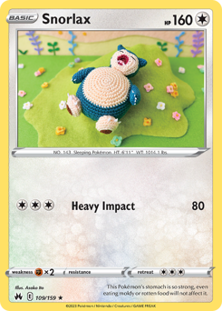 Snorlax, Crown Zenith #109, Pokémon TCG card