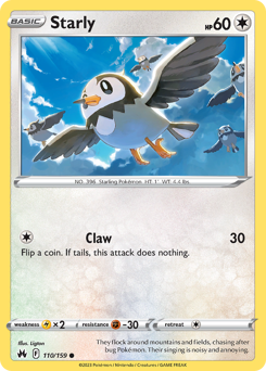 Starly, Crown Zenith #110, Pokémon TCG card