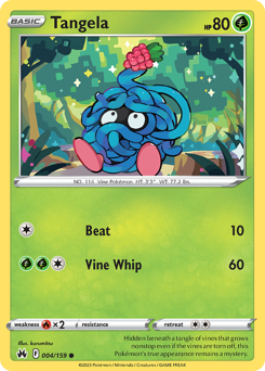 Tangela, Crown Zenith #4, Pokémon TCG card