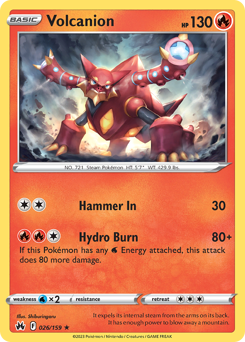 Volcanion, Crown Zenith #26, Pokémon TCG card