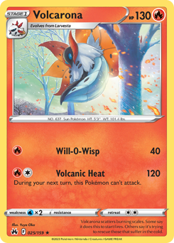 Volcarona, Crown Zenith #25, Pokémon TCG card