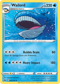 Wailord, Crown Zenith #32, Pokémon TCG card