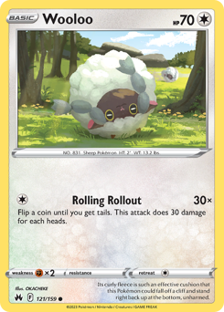 Wooloo, Crown Zenith #121, Pokémon TCG card