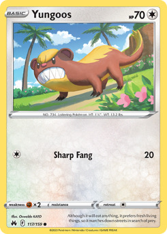 Yungoos, Crown Zenith #117, Pokémon TCG card