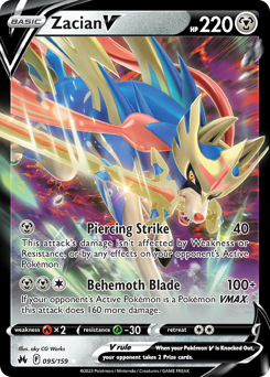 Zacian V, Crown Zenith #95, Pokémon TCG card