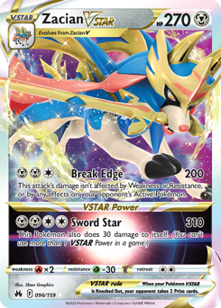 Zacian VSTAR, Crown Zenith #96, Pokémon TCG card