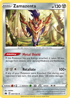 Zamazenta, Crown Zenith #97, Pokémon TCG card