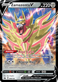 Zamazenta V, Crown Zenith #98, Pokémon TCG card